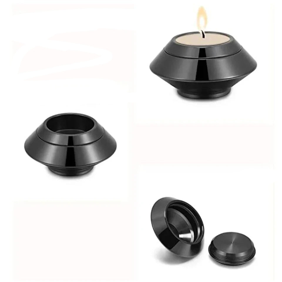 Mini Urn - Zwart en Zilver -  Waxinelichthouder