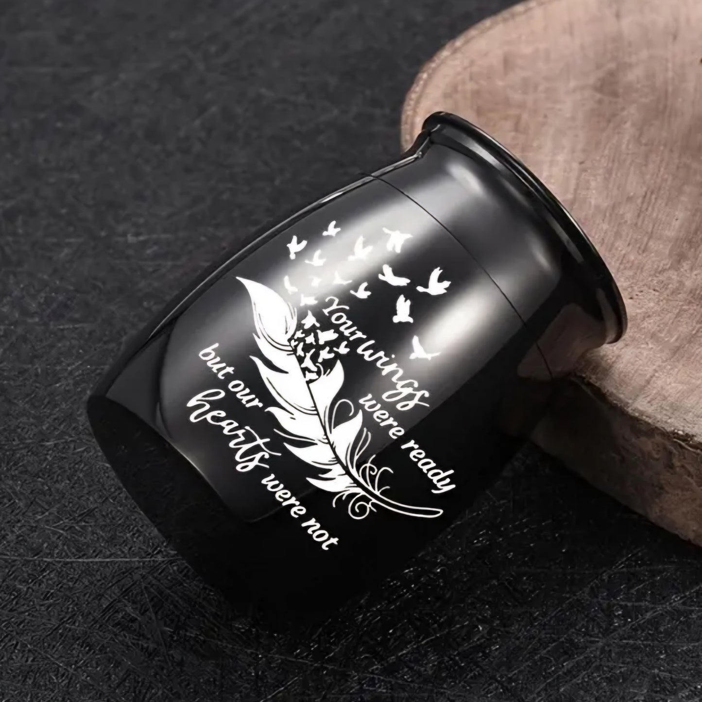 Honden urn - Katten urn - Mini urn - 3 x H 4 cm - RVS - Zwart - De laatste aai - Blijvende herinnering kat of hond - Bewaren as of plukjes vacht huisdier - Moderne urn - Urn Hond - Crematie urn - As urn - Huisdieren urn - Urn kat