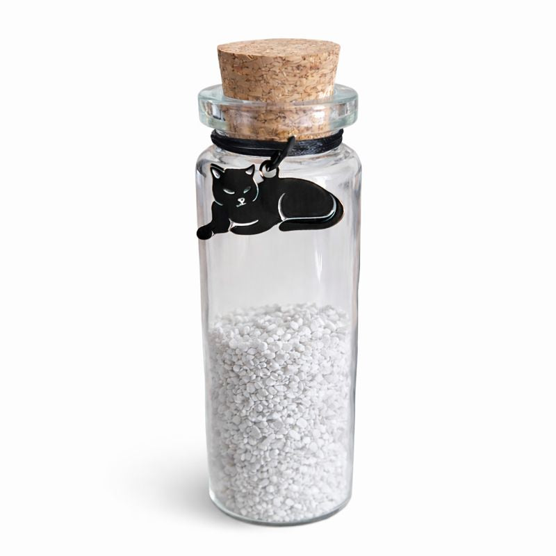 Memorial Flesje - Kat - Goud en Zwart