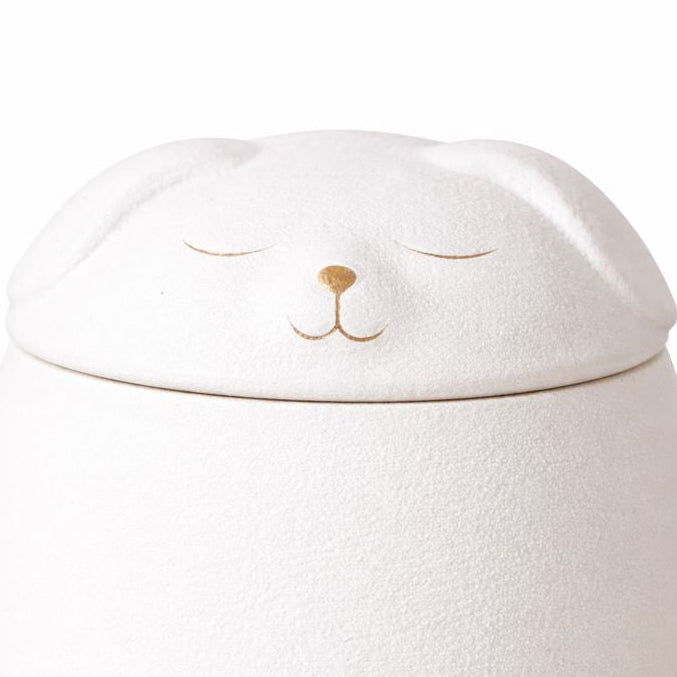 detail witte honden mini urn