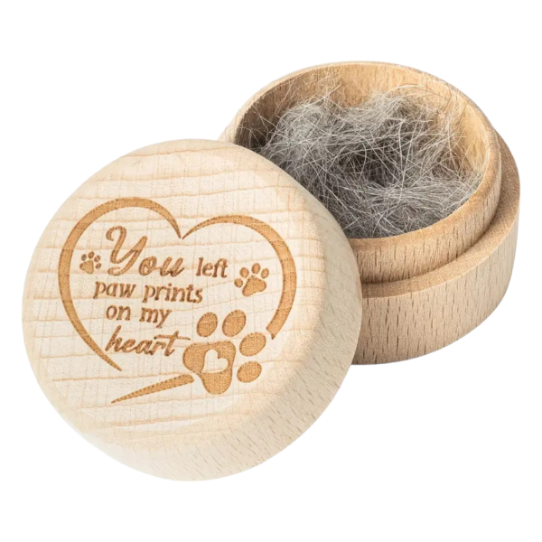 Memorial doosje hout voor kat of hond, herinnering aan kat of hond, bewaren plukjes vacht of as van kat of hond