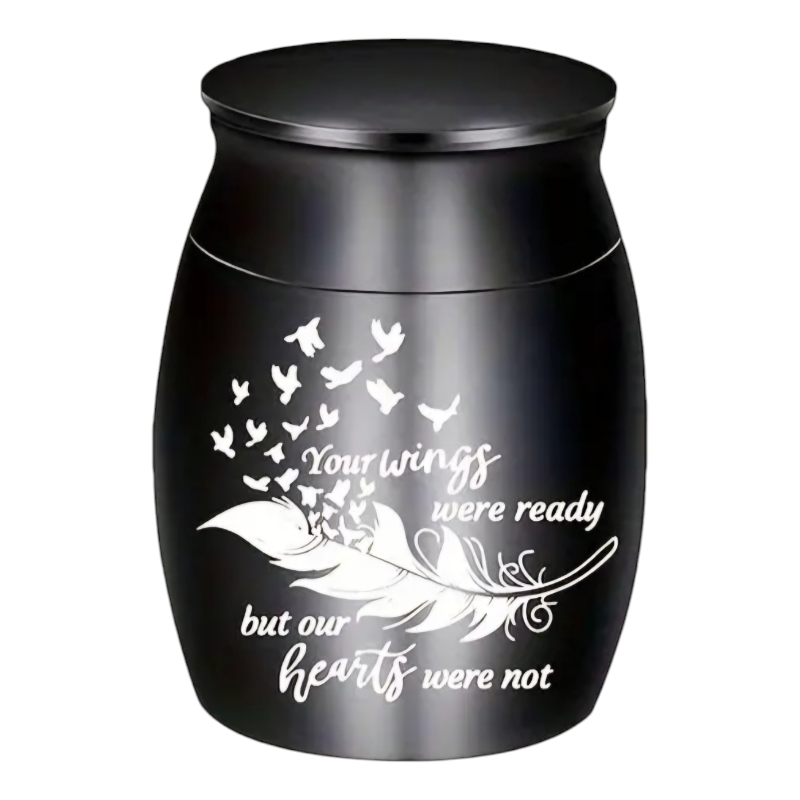 Honden urn - Katten urn - Mini urn - 3 x H 4 cm - RVS - Zwart - De laatste aai - Blijvende herinnering kat of hond - Bewaren as of plukjes vacht huisdier - Moderne urn - Urn Hond - Crematie urn - As urn - Huisdieren urn - Urn kat