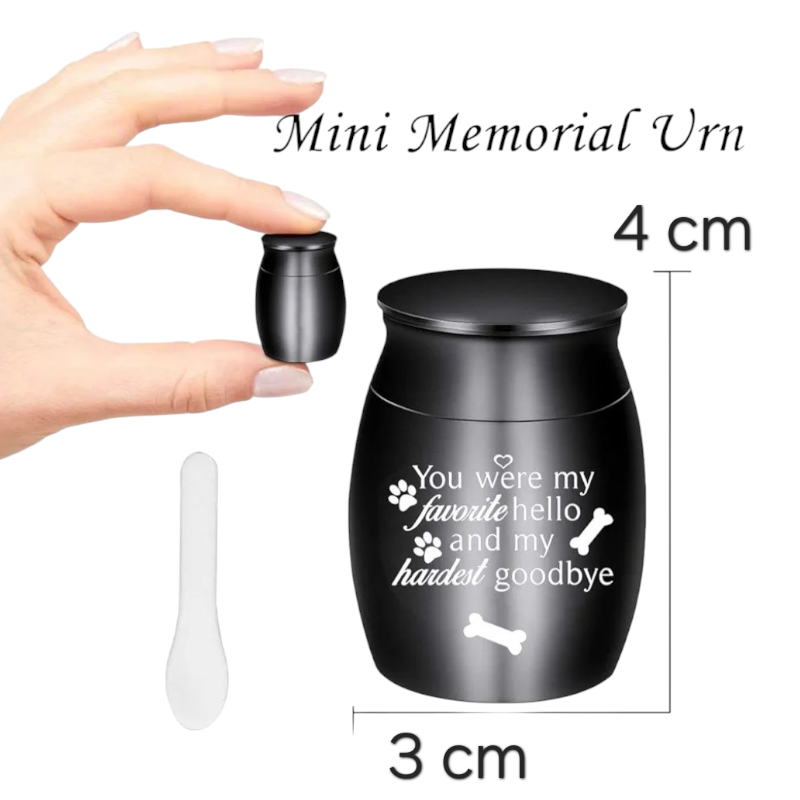 Mini Urn - Zwart - H 4 cm