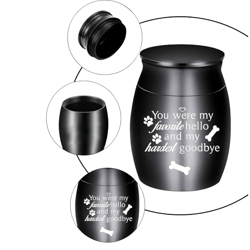 Mini Urn - Zwart - H 4 cm