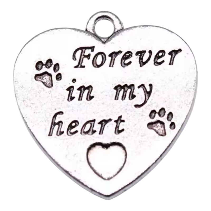 Memorial flesje met zilveren hanger - Forever in my heart