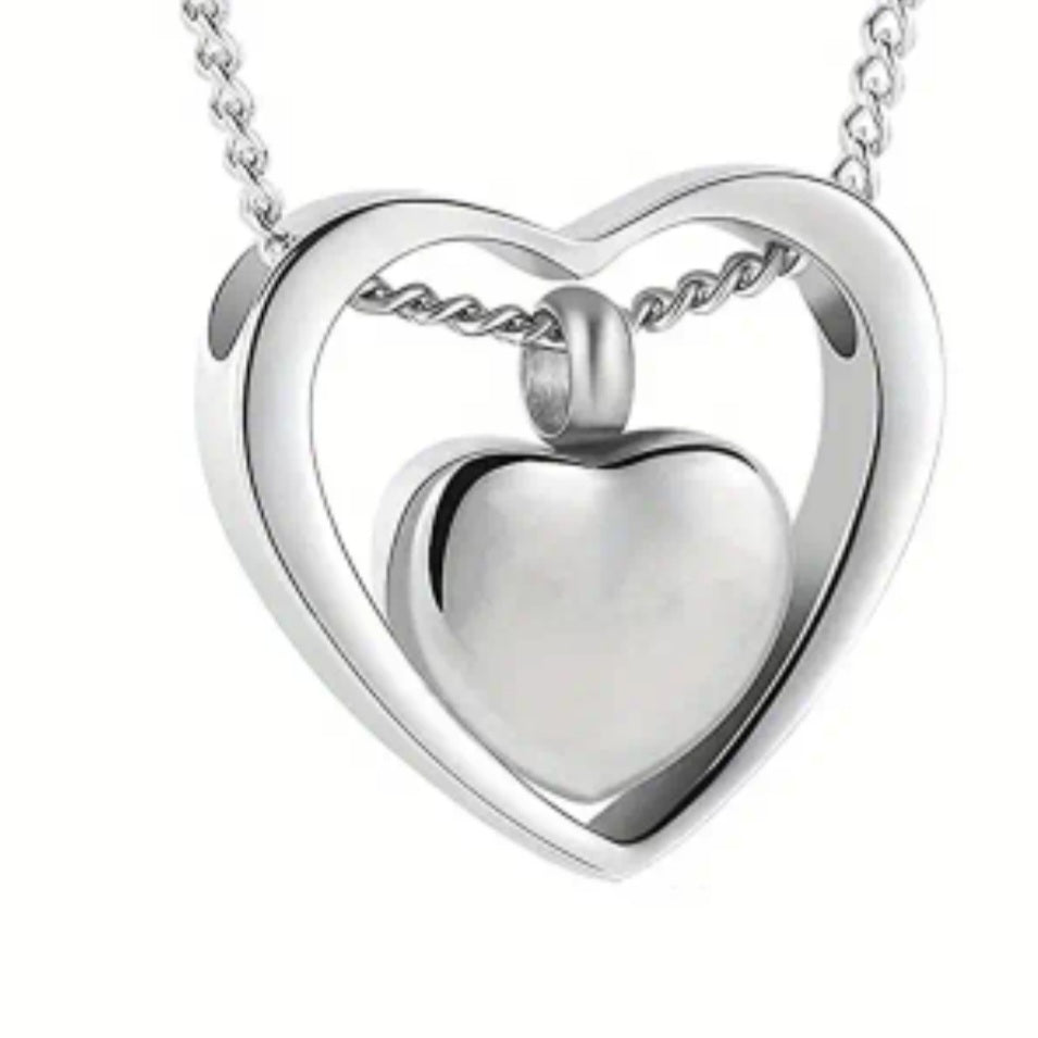 Hartvormige ashanger met binnenhartje - 3 kleuren