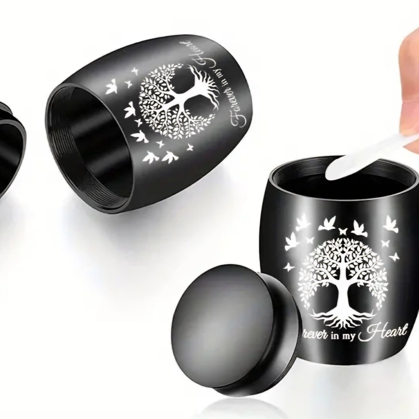 Mini Urn - Zwart - H 4 cm