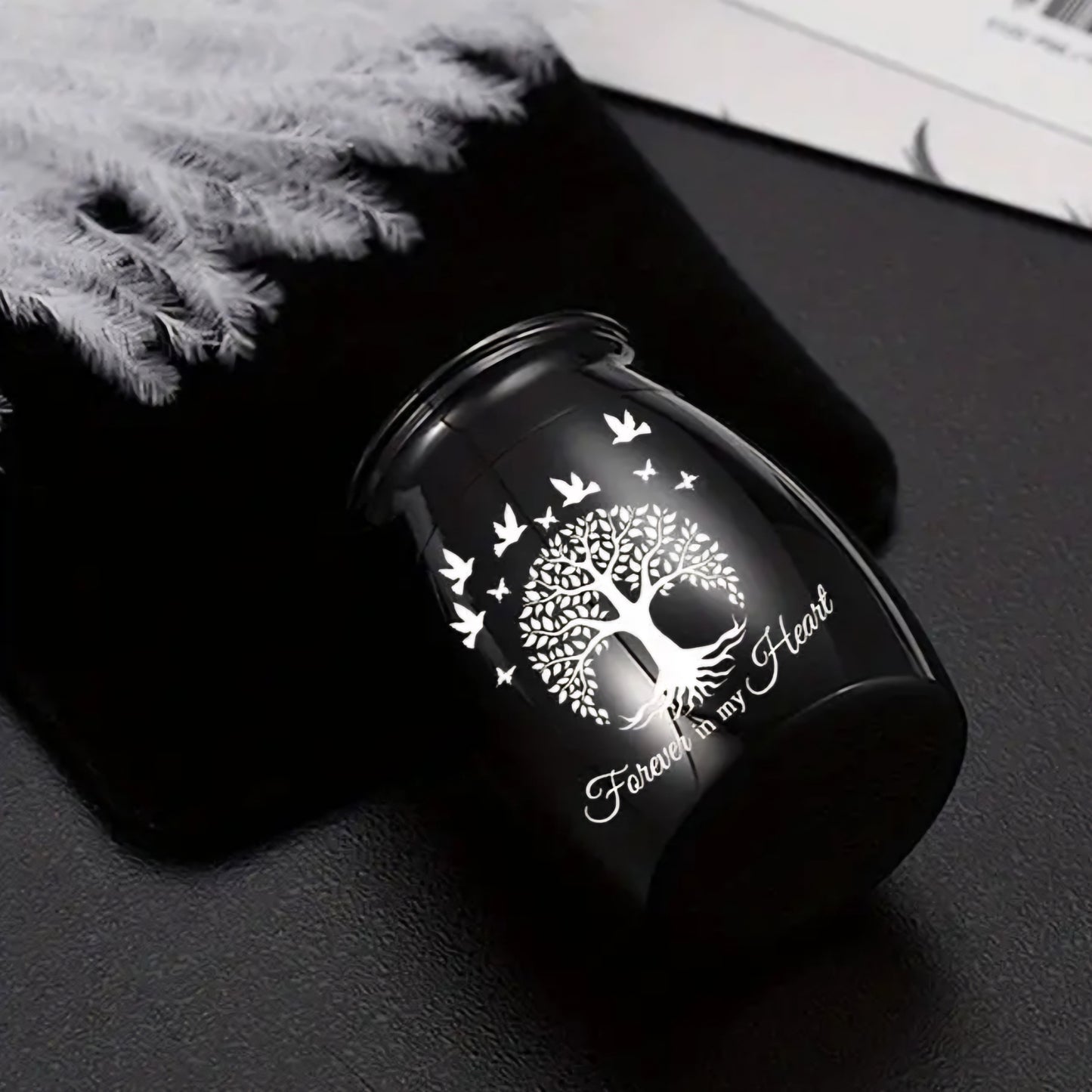 Mini Urn - Zwart - H 4 cm