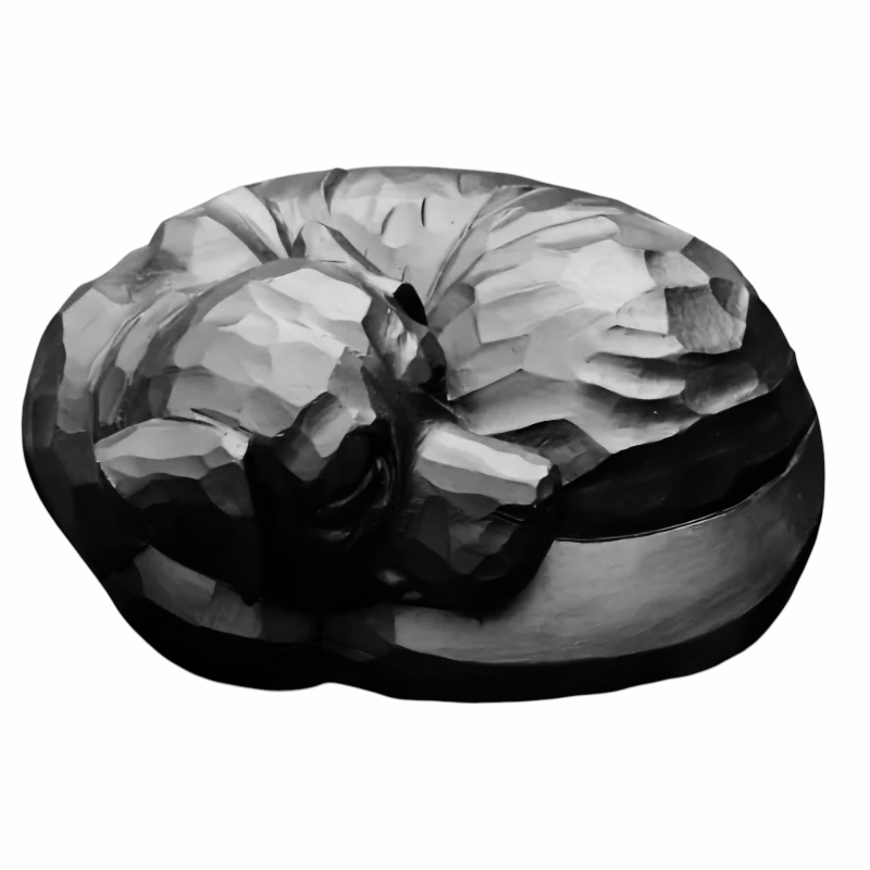 Honden Urn - Zwarte Honden Urn – Slapend Hondje - Een Bijzondere Herinnering aan Jouw Hond - Urn voor Hond - Herdenkingsurn voor Hond - Crematie Urn voor Honden – Duurzame As Urn
