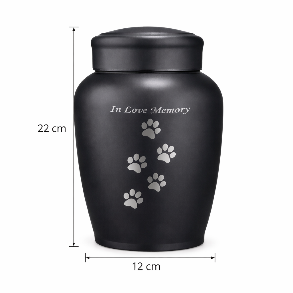 Stijlvolle gedenkurn voor huisdieren met ruimte voor gezamenlijke herinnering