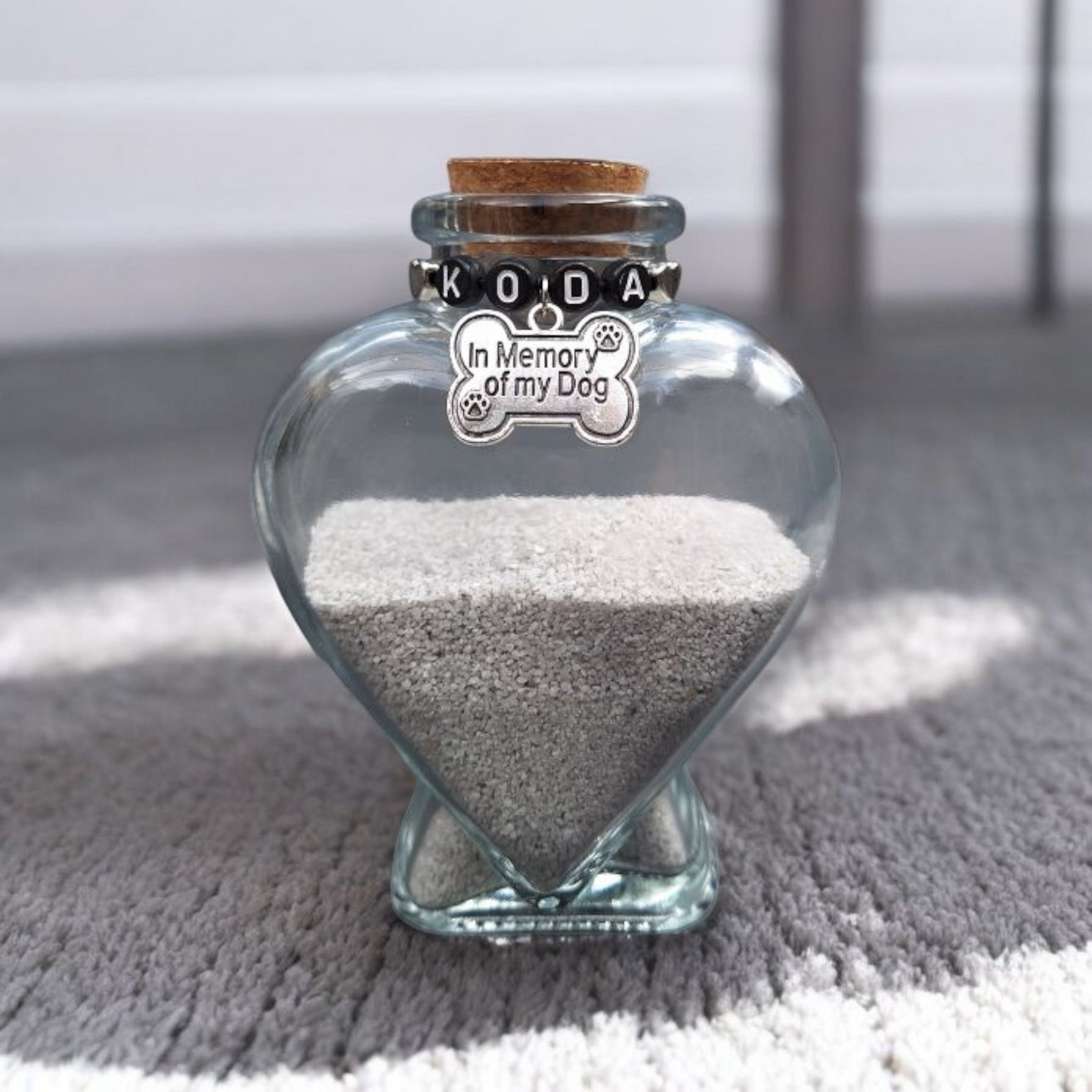 Memorial bottle with name - H 12 cm