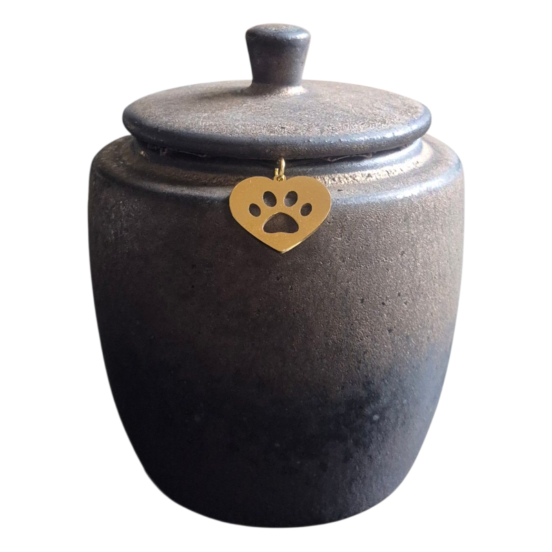 Urn Brown - With paw print pendant
