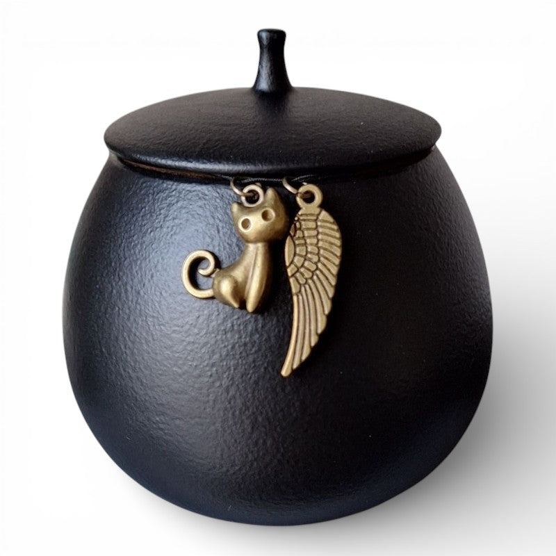 Urn Kat - 200 ML - Zwart - Met Hangertjes