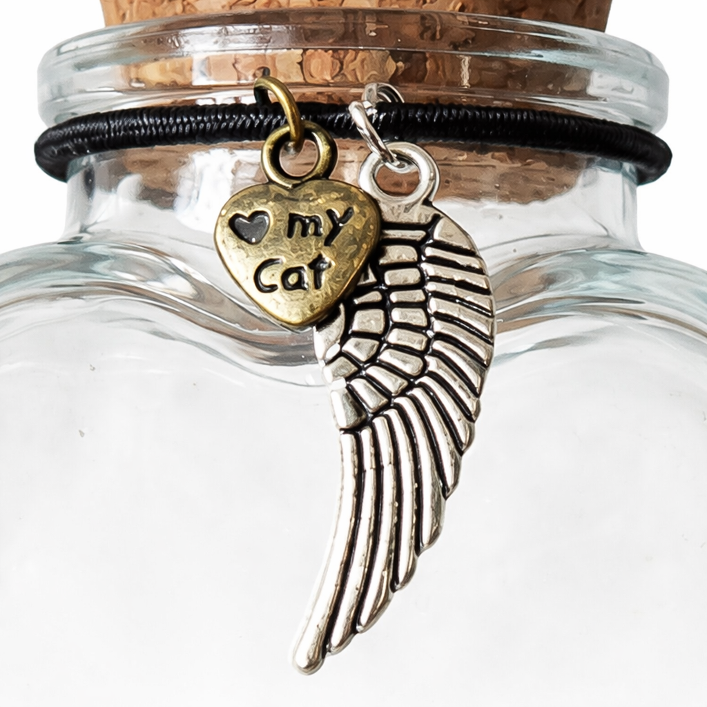 Memorial Flesje met de tekst: "I loved you your whole life, I will miss you the rest of mine"