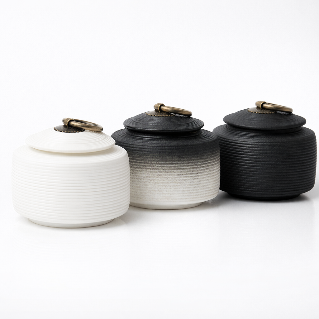 Zwarte urn voor huisdieren met veilige afsluiting