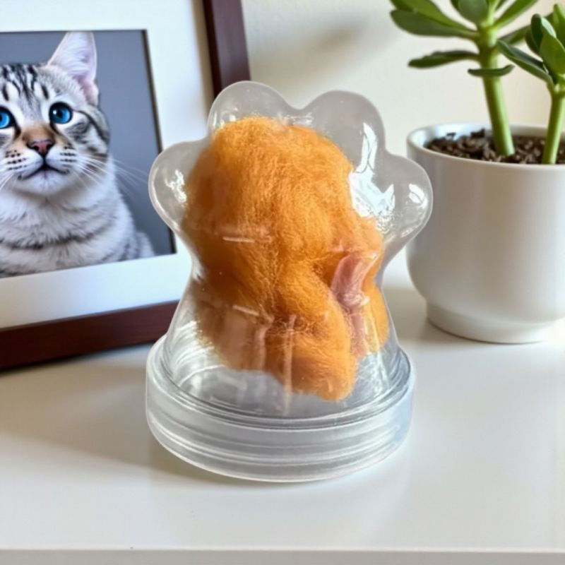 bewaar potje voor plukje haar kat