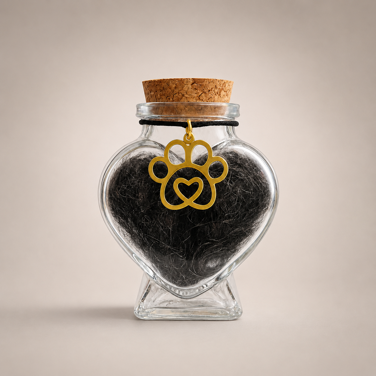hartvormige mini urn van glas