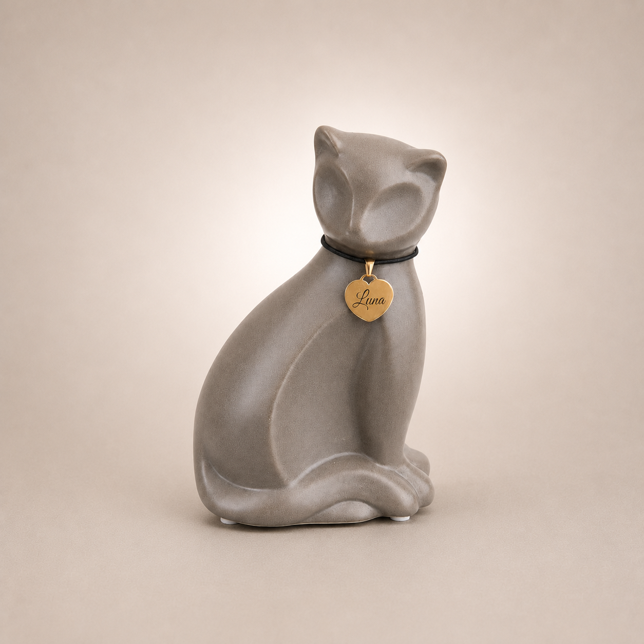 katten urn - slapend katje - zwart