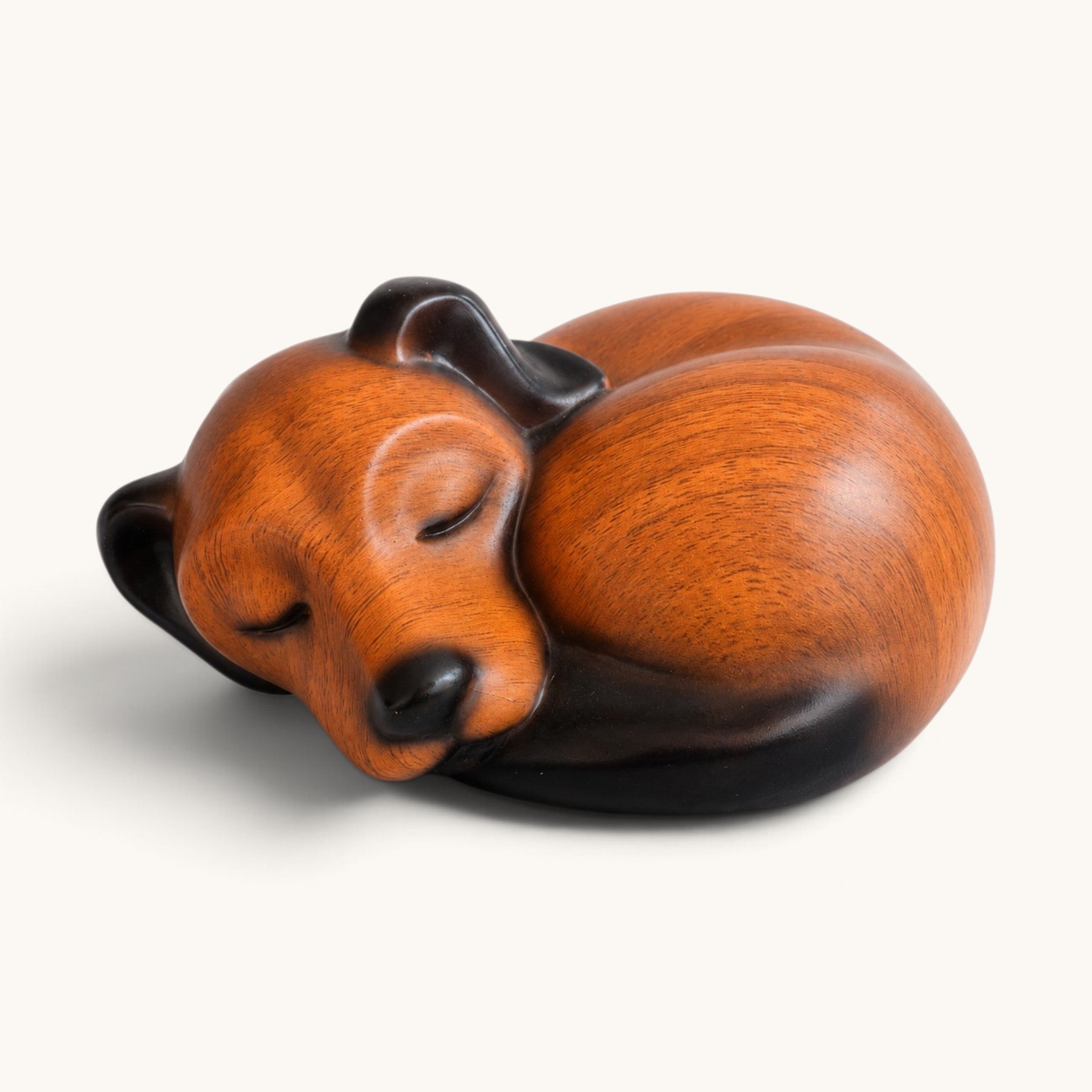 honden urn - slapend hondje - zwart