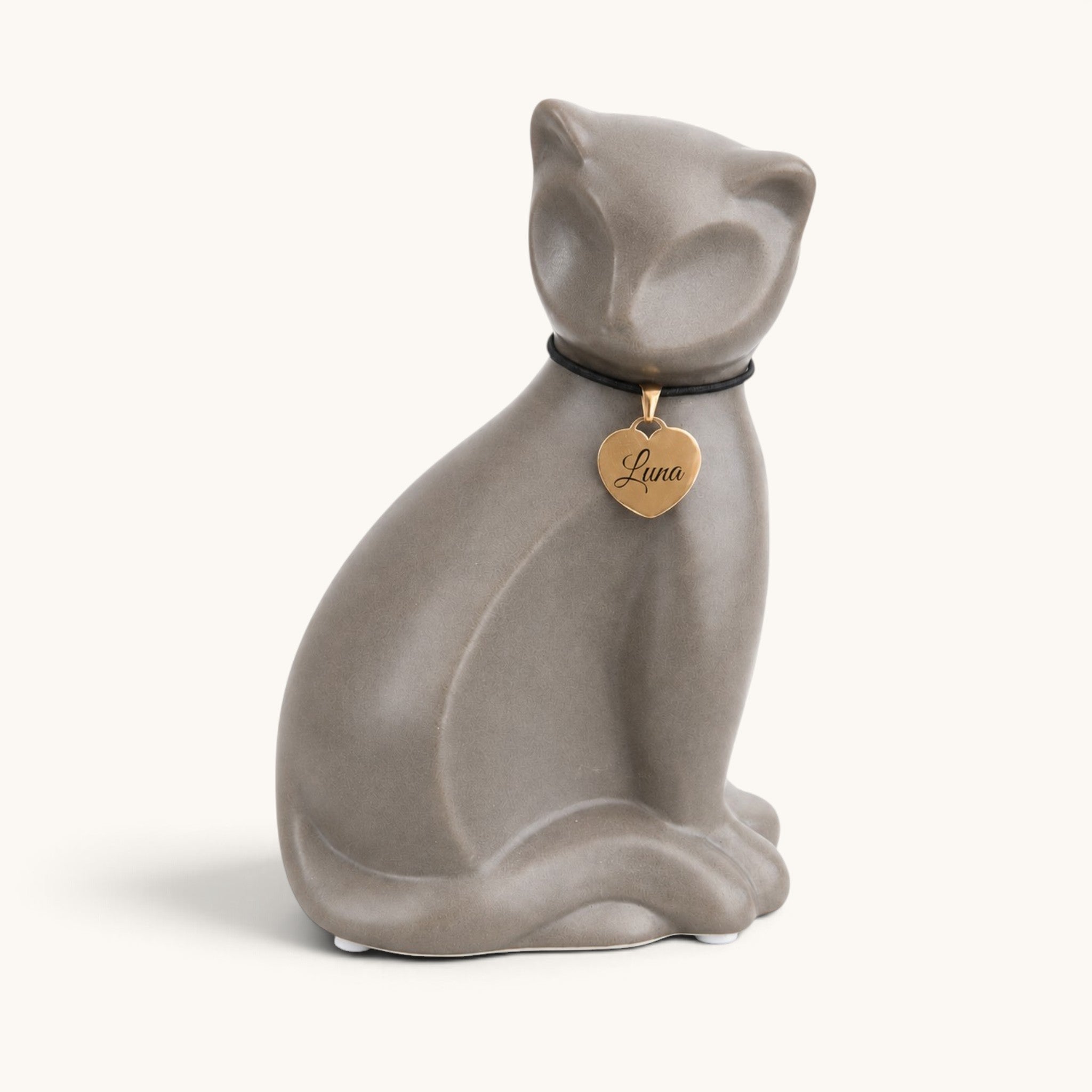 katten urn - slapend katje - zwart