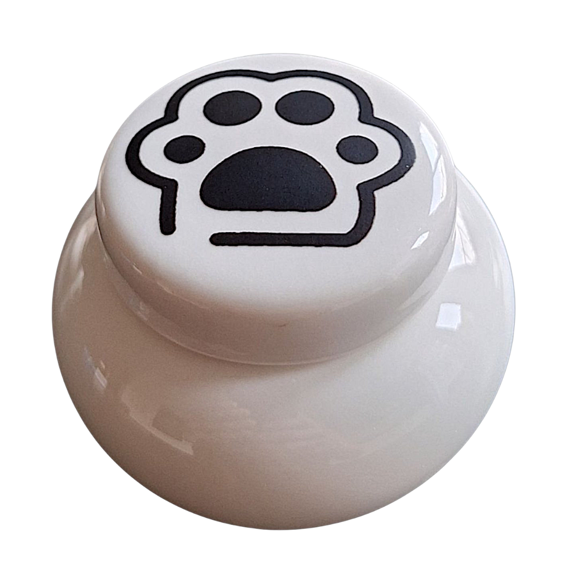 Urn voor kat - wit - met zwarte pootafdruk