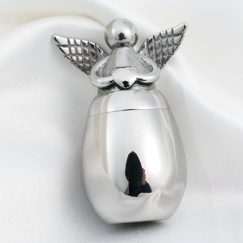 Mini Urn Engel 3.8 cm - Zilver