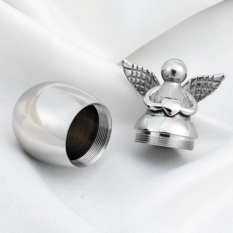 Mini Urn Engel 3.8 cm - Zilver