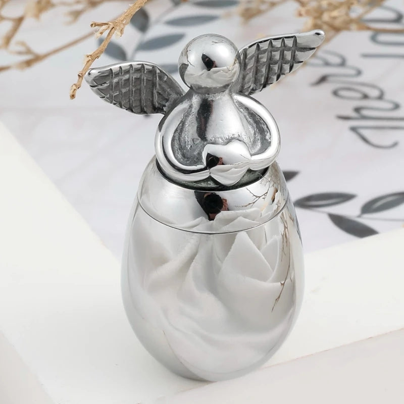 Mini Urn Engel 3.8 cm - Zilver