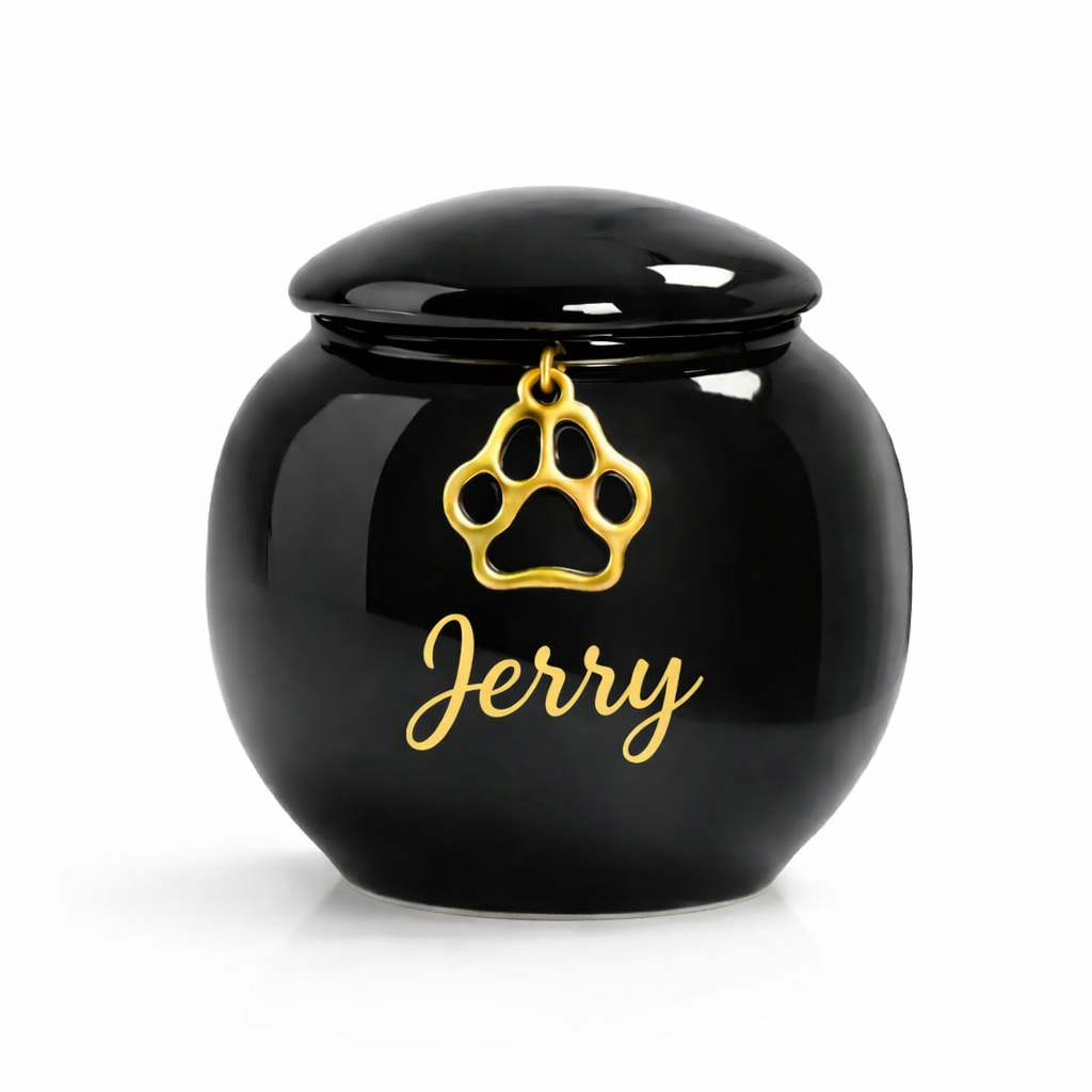 Mini Urn - 80 ML - Zwart - Met Hangertje