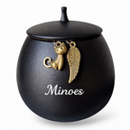 Urn Kat - 200 ML - Zwart - Met Hangertjes