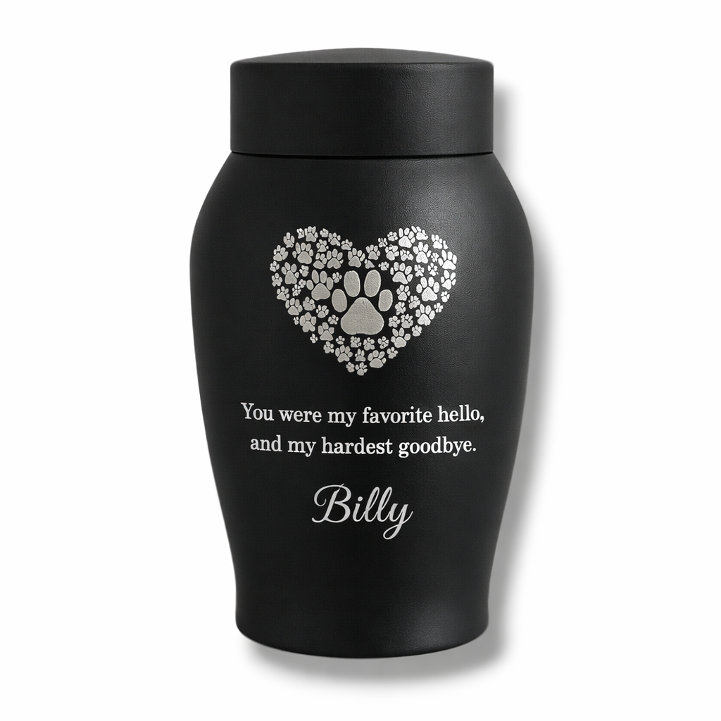 Urn Black - Stainless Steel 250 ML - Favorite Hello Hardest Goodbye