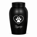 Urn - 500 ML - Zwart - Hart met Pootafdruk