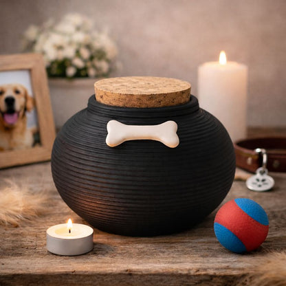 as urn voor hond - zwart - keramiek