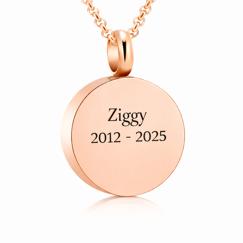 Round pendant with paw print - Gold 