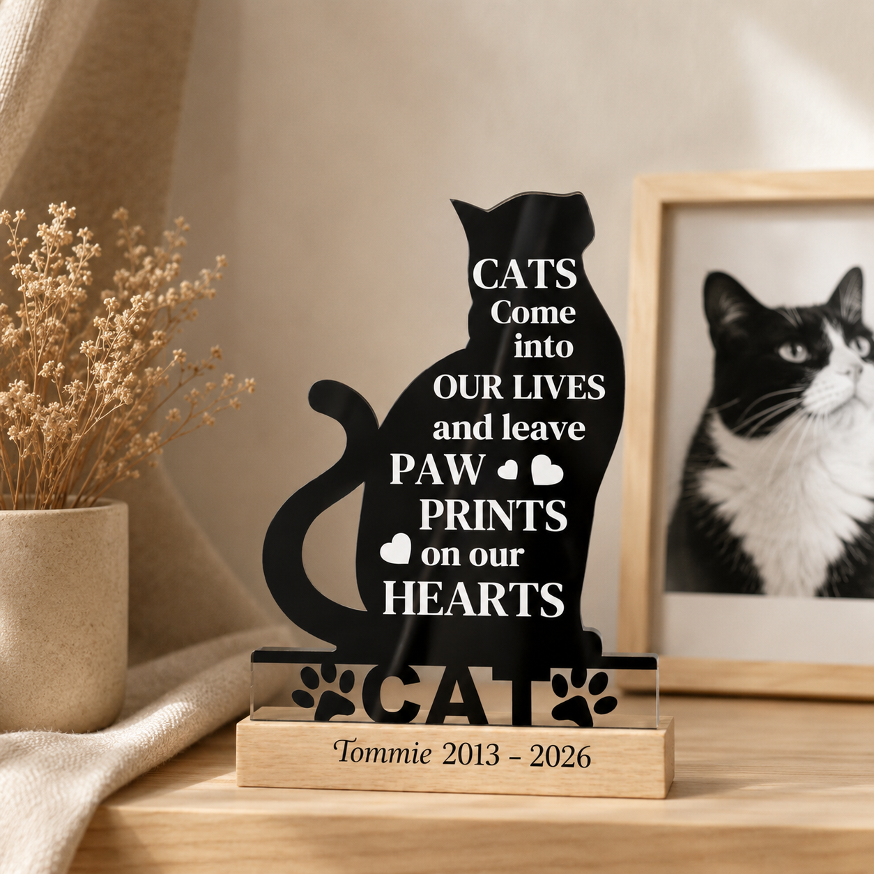 Herinneringsornament Kat – Paw Prints on our Hearts