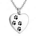 Heart Pendant - Paw Prints 