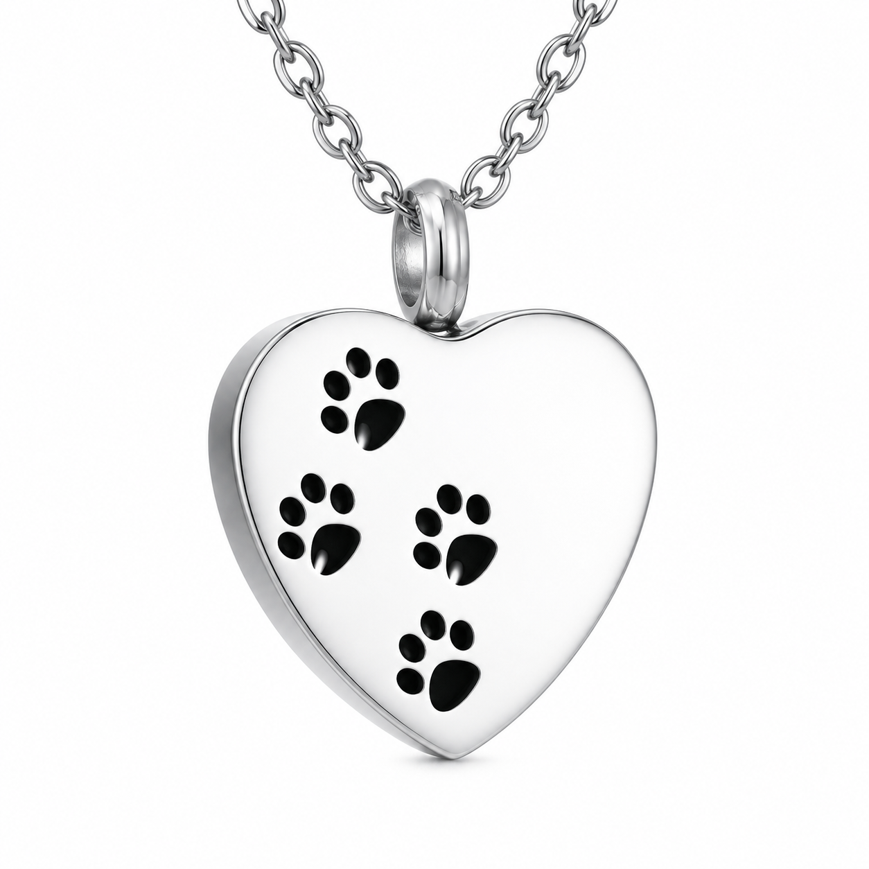 Heart Pendant - Paw Prints 