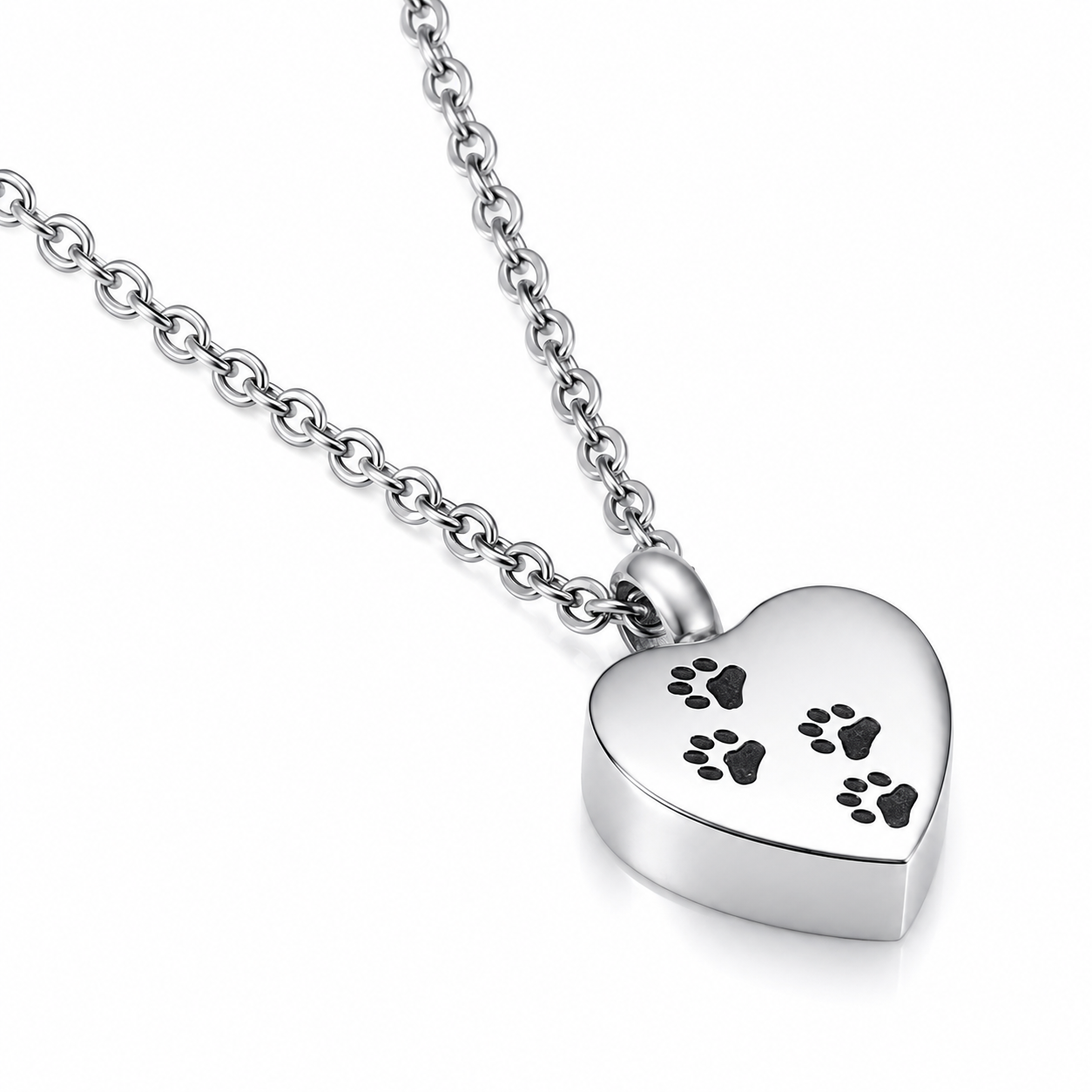 Heart Pendant - Paw Prints 