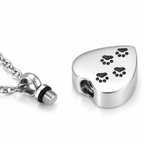 Heart Pendant - Paw Prints 