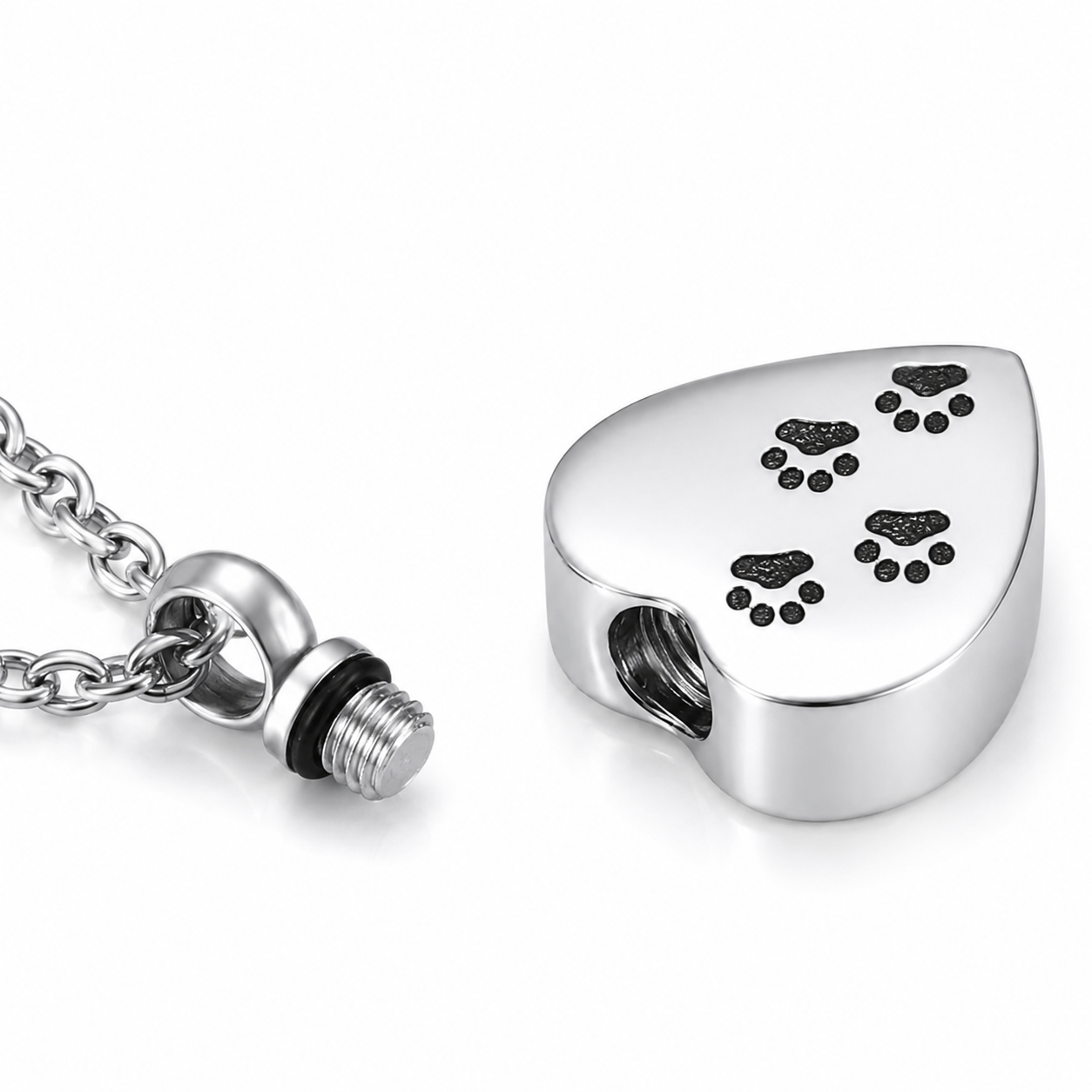 Heart Pendant - Paw Prints 