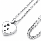Heart Pendant - Paw Prints 