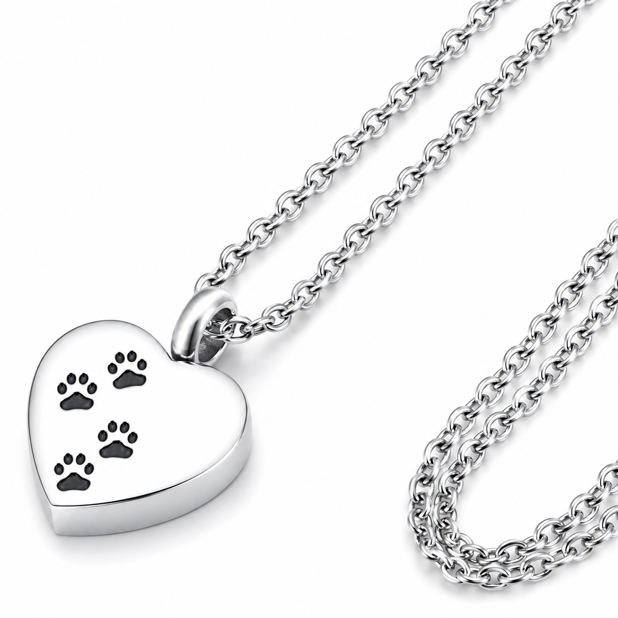 Heart Pendant - Paw Prints 