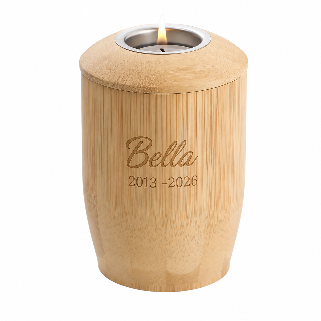 Bamboe urn met waxinelichthouder – 500 ml