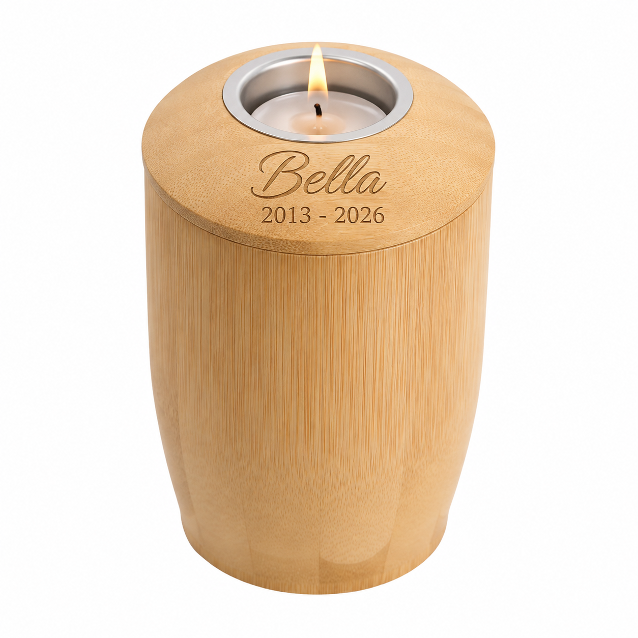 Bamboe urn met waxinelichthouder – 500 ml