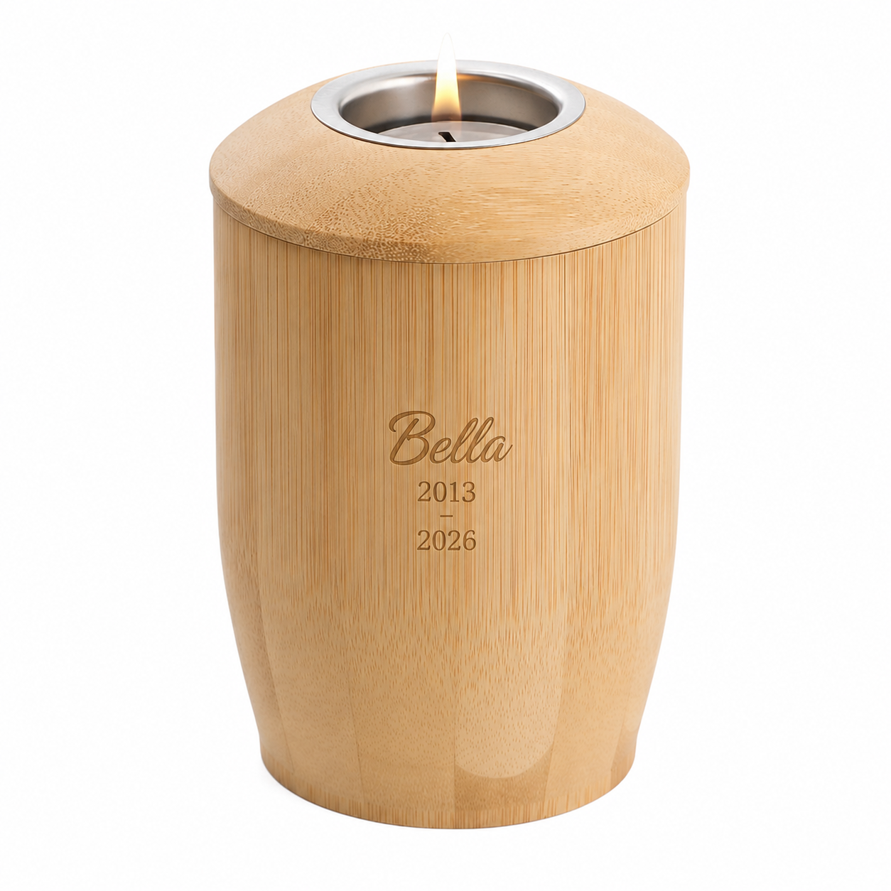 Bamboe urn met waxinelichthouder – 1500 ml