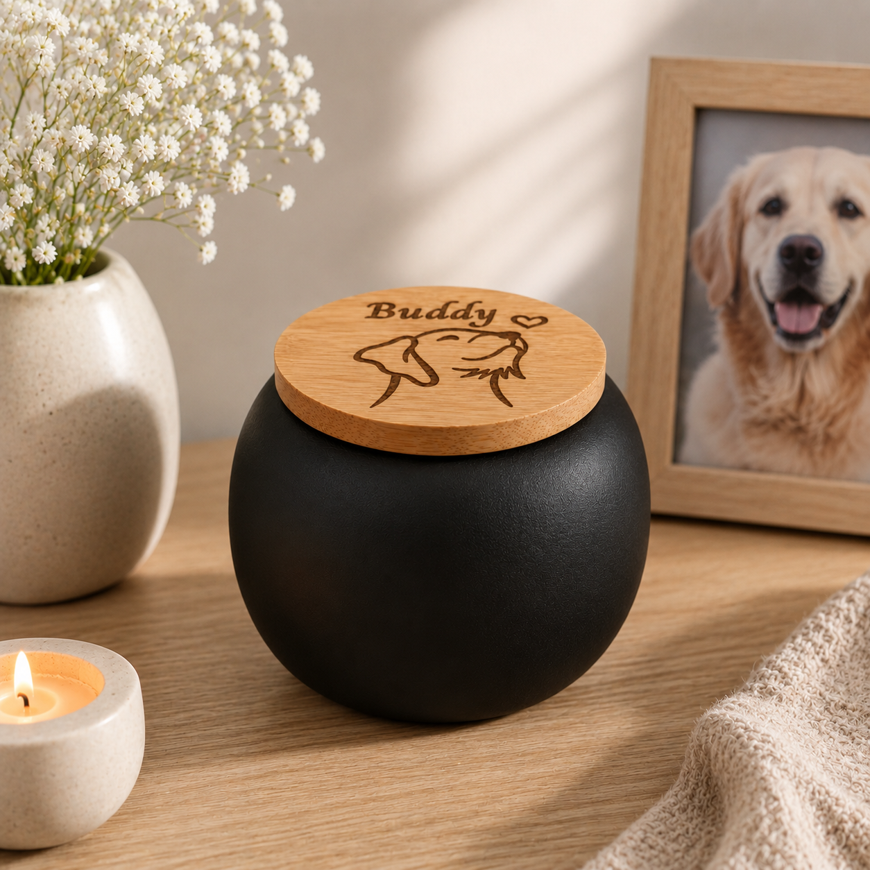 Urn Hond - Gegraveerde deksel - 150 ML