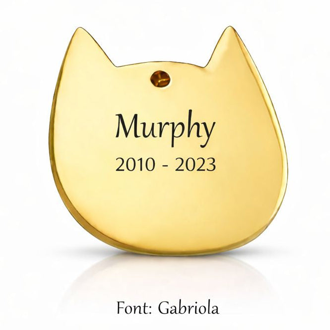 Memorial flesje - Kat – Gegraveerde hanger