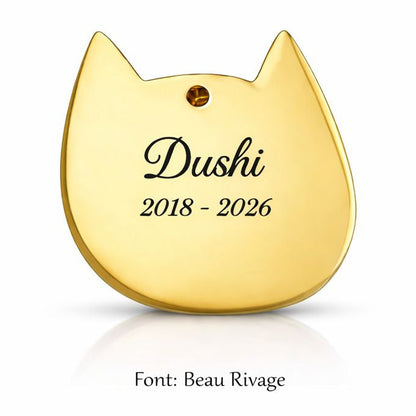 Memorial flesje - Kat – Gegraveerde hanger