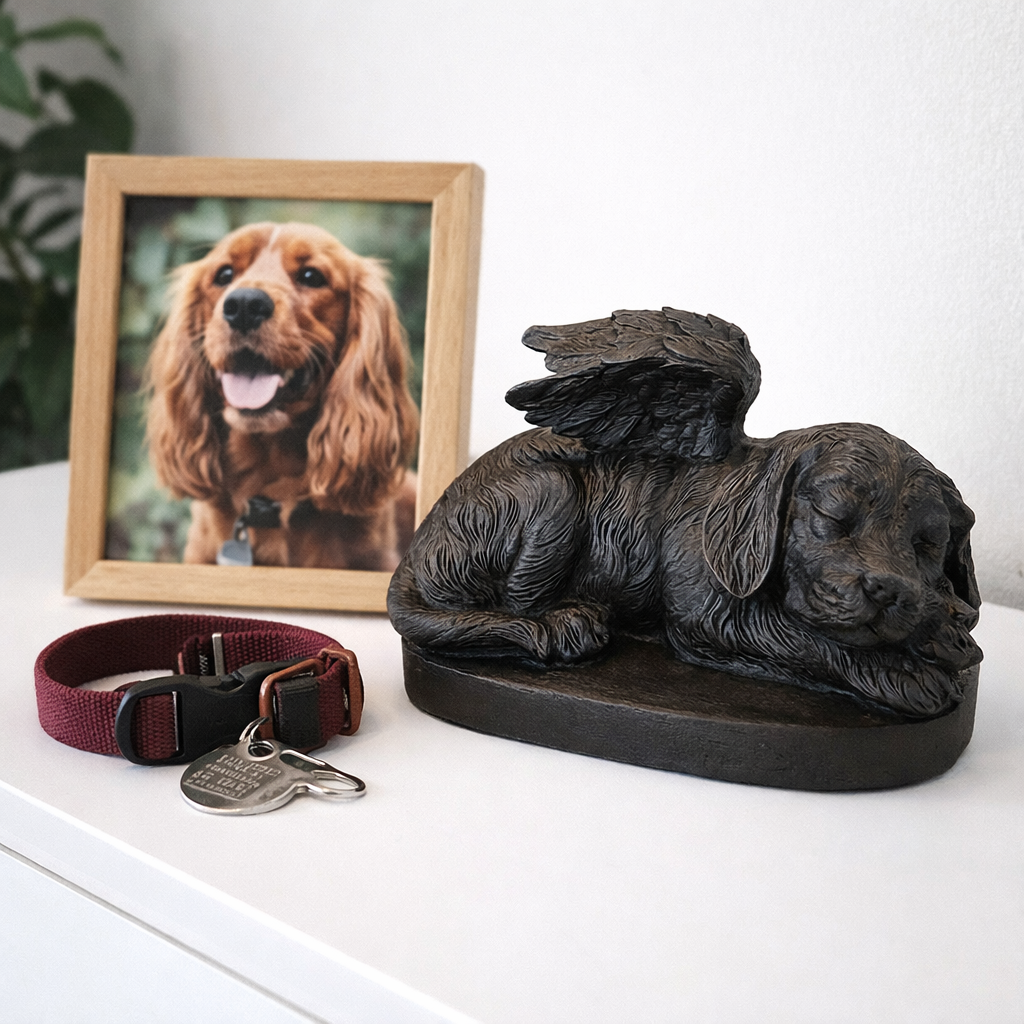 Urn Slapend Hondje - Zwart