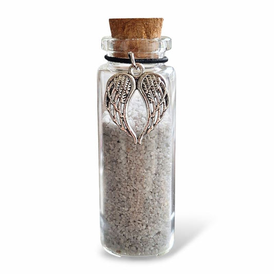 Memorial bottle - Silver - Angel wings 